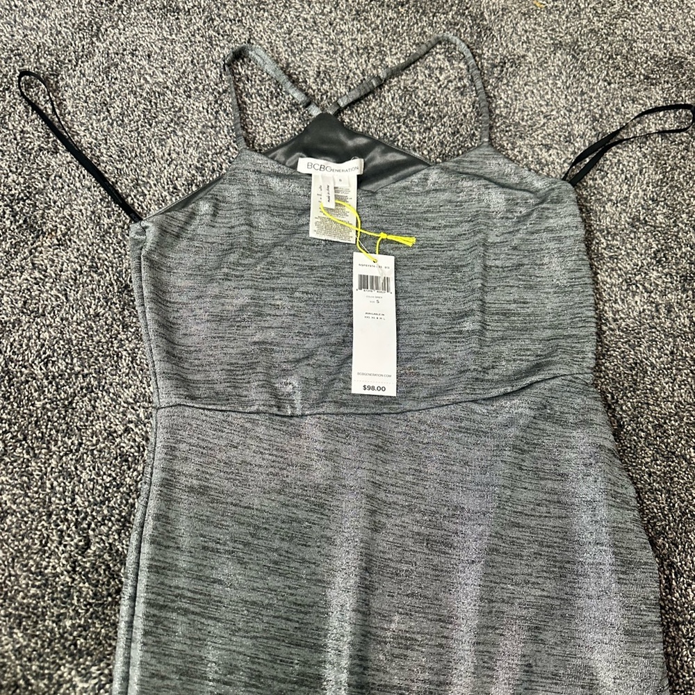 Bcbgeneration Silver Asymmetrical Slip Dress - image 6
